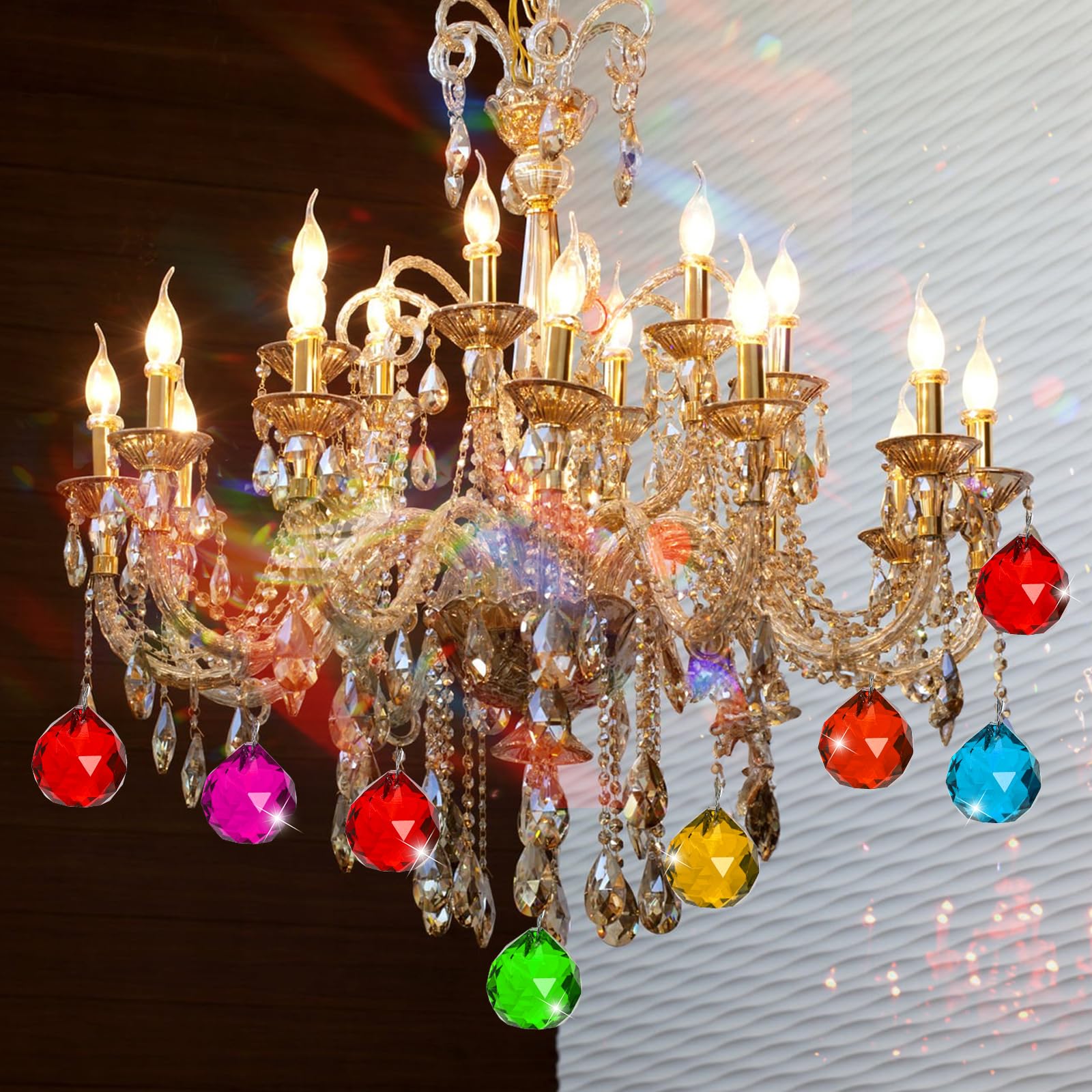 Yesland crystal ball pendants create shimmering room accents without wires