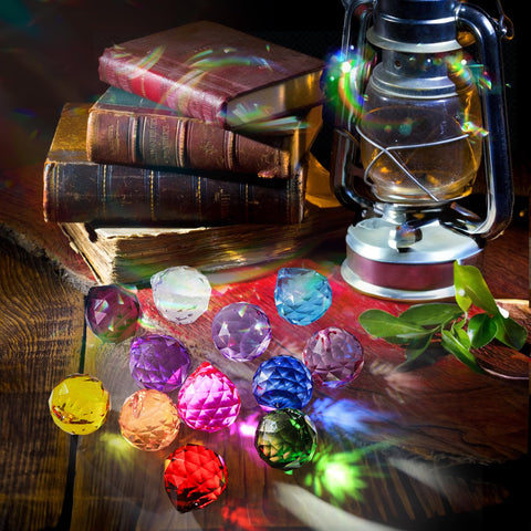 Yesland hanging prism balls enhance garden and patio sunlight rainbows