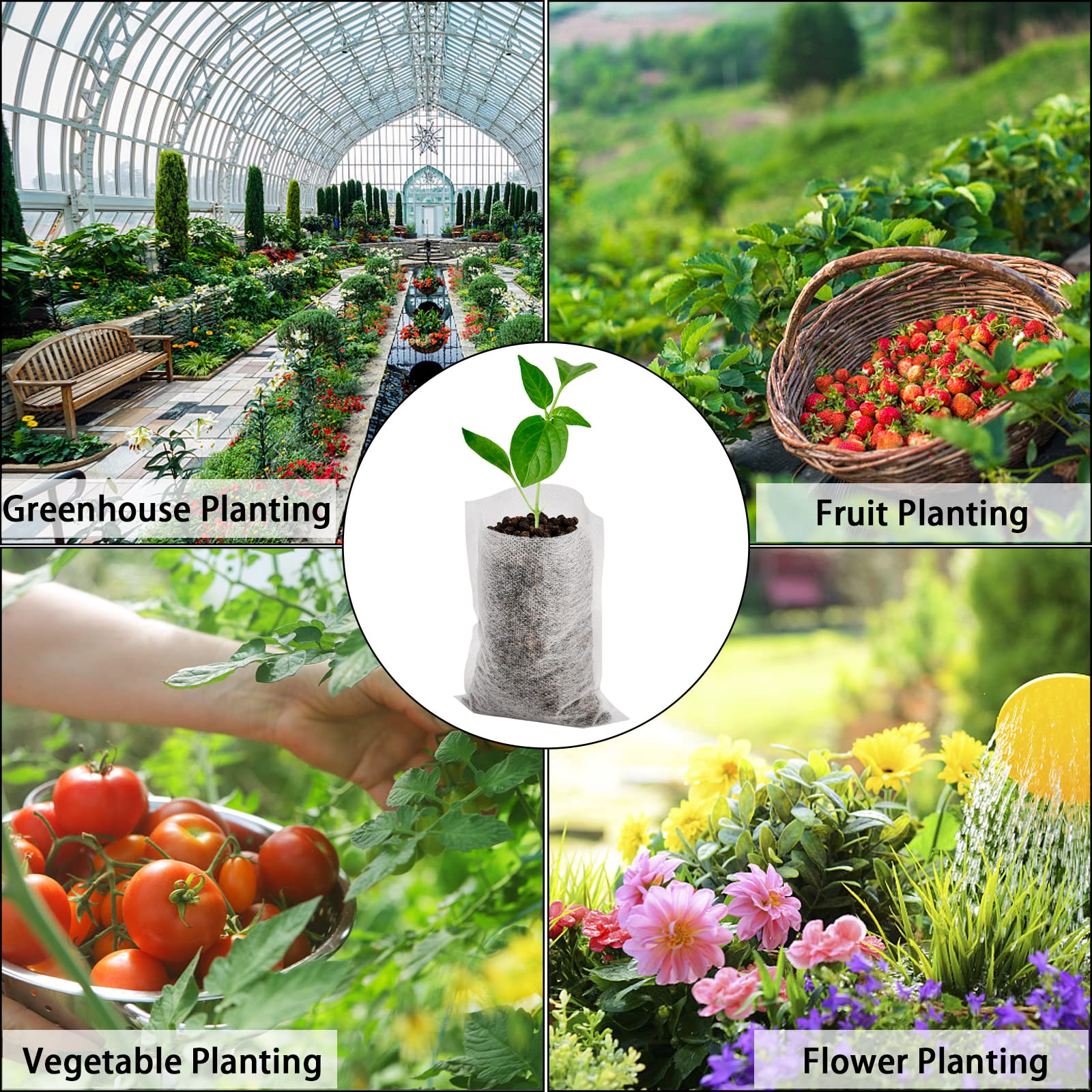 Yesland nursery grow bags with stand-up design for easy tray filling.