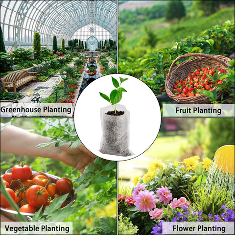 Yesland nursery grow bags with stand-up design for easy tray filling.