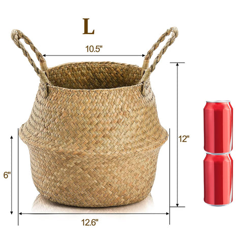 Yesland seagrass plant pot cover basket for decorative plant staging.