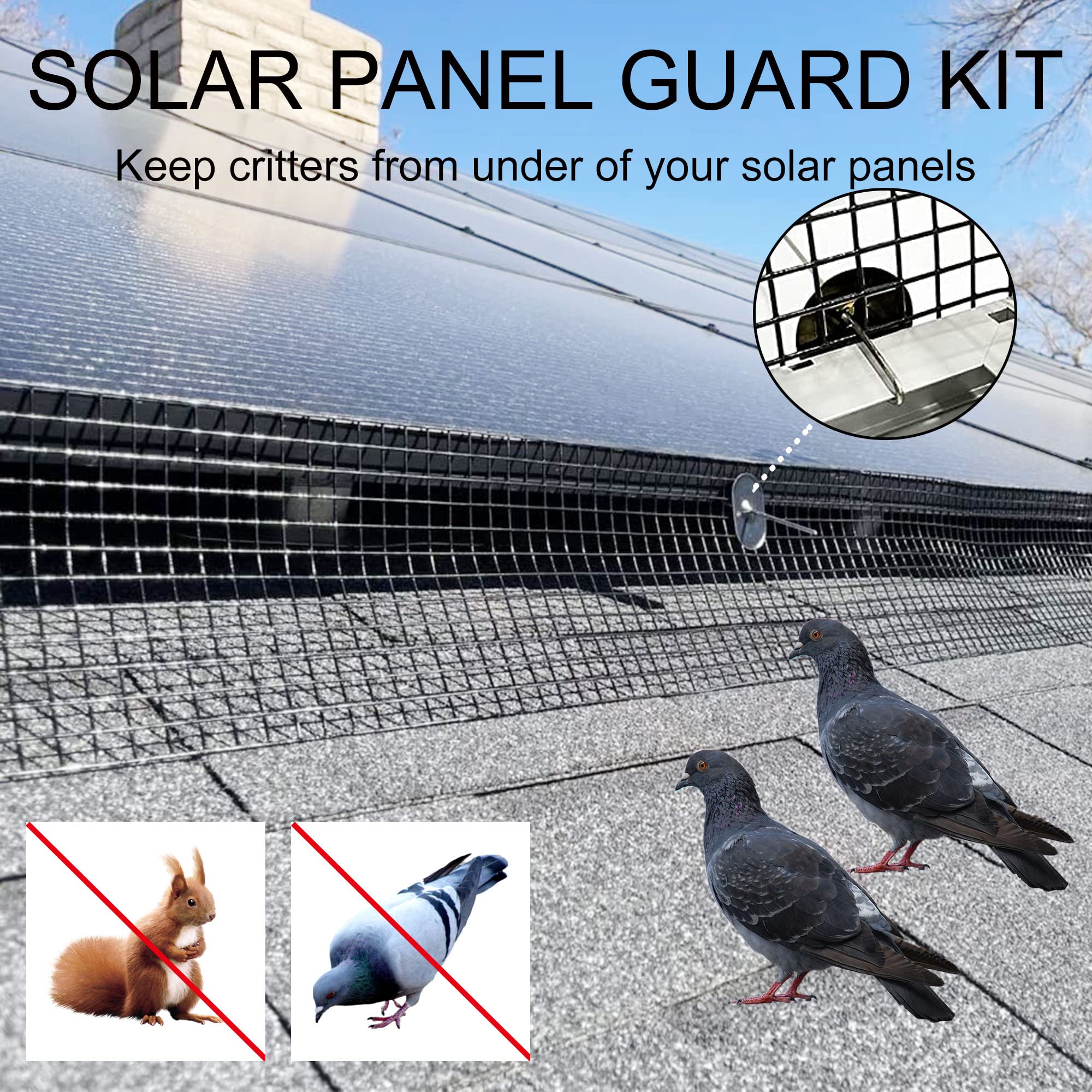 YESON Solar Panel Guard PVC-coated wire detail highlights weather resistance.
