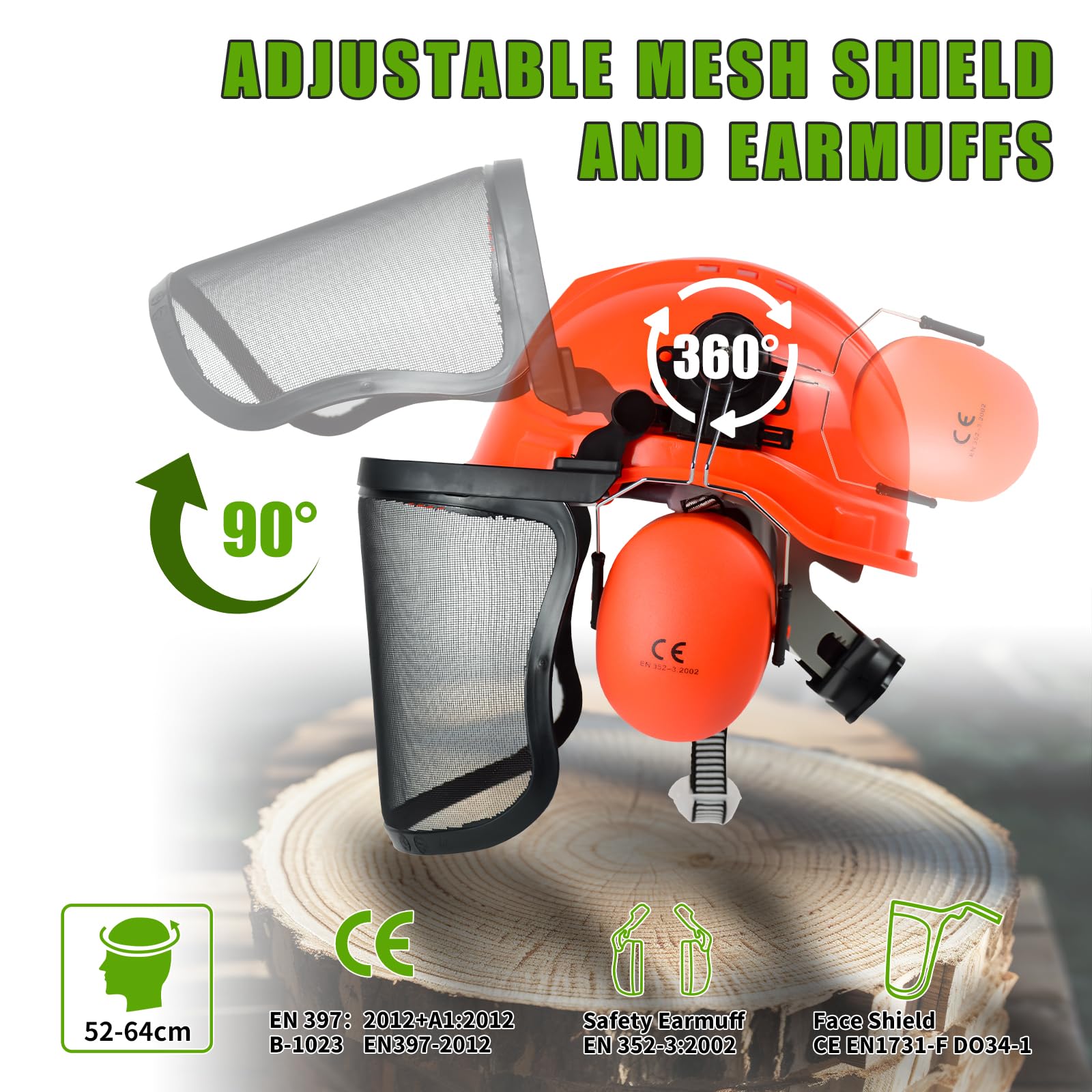 YesRight chainsaw helmet face shield down for facial protection