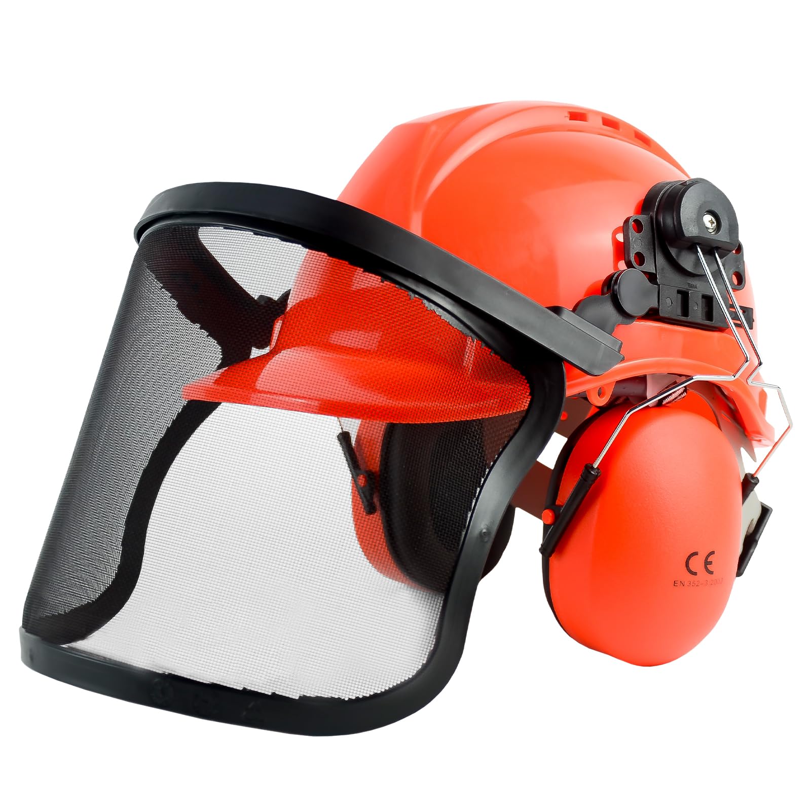 YesRight chainsaw helmet front view showing full head protection