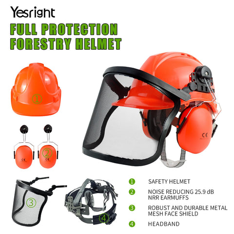 YesRight chainsaw helmet side view with secure fit