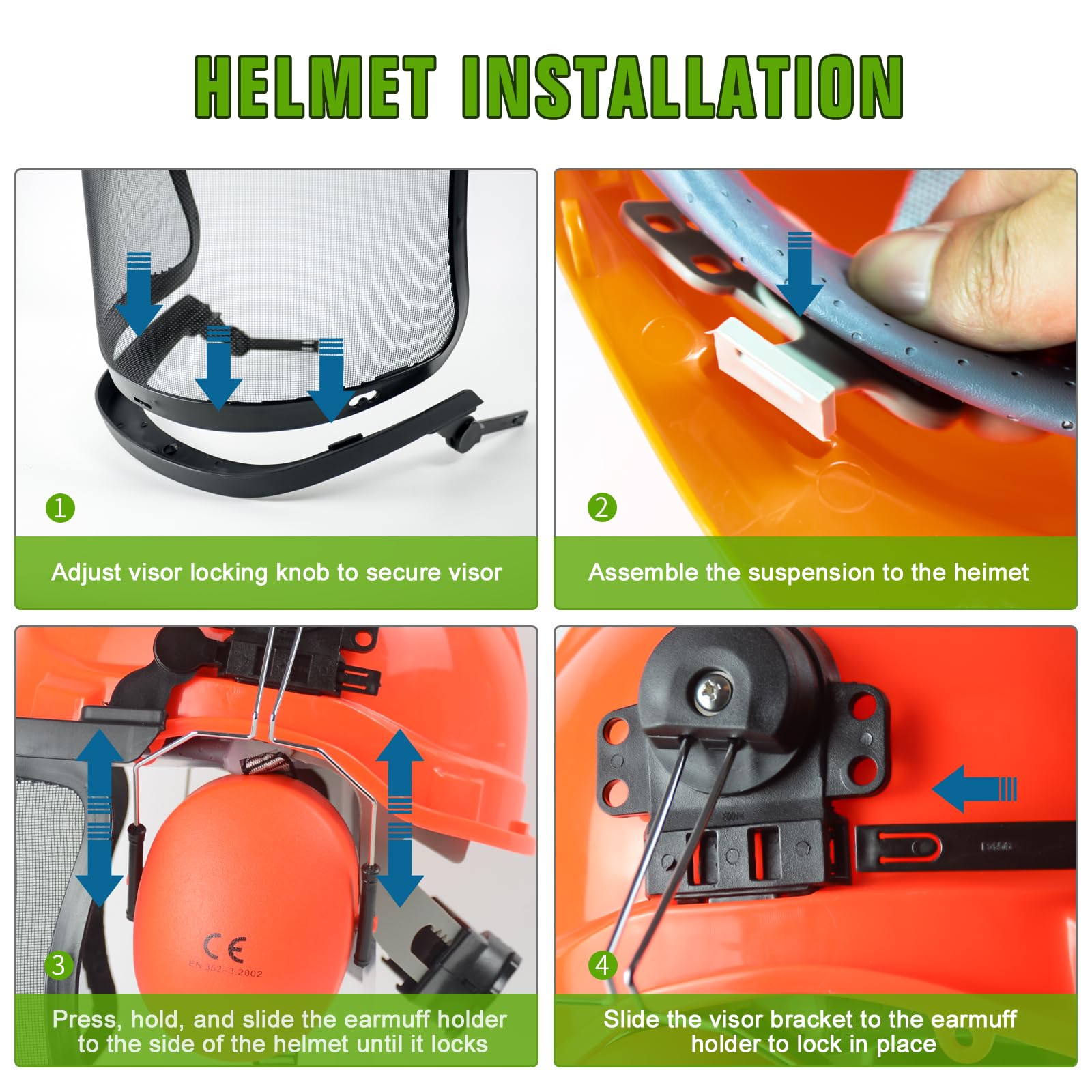 YesRight chainsaw helmet visor up for easy access during tasks