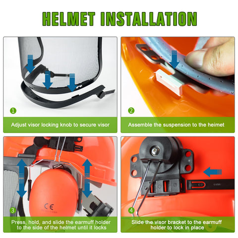 YesRight chainsaw helmet visor up for easy access during tasks