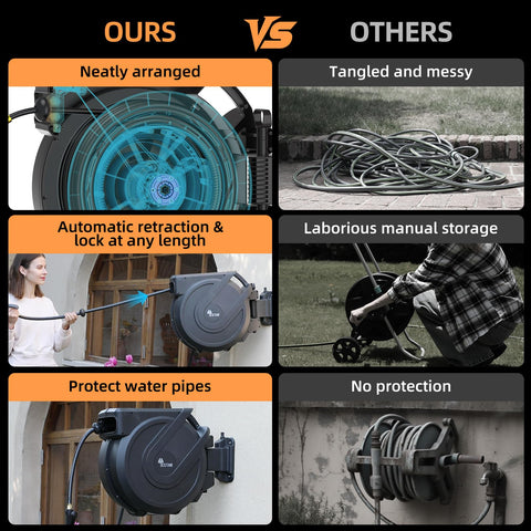 YESTAR 180-degree bracket rotation allows flexible reach around your yard.