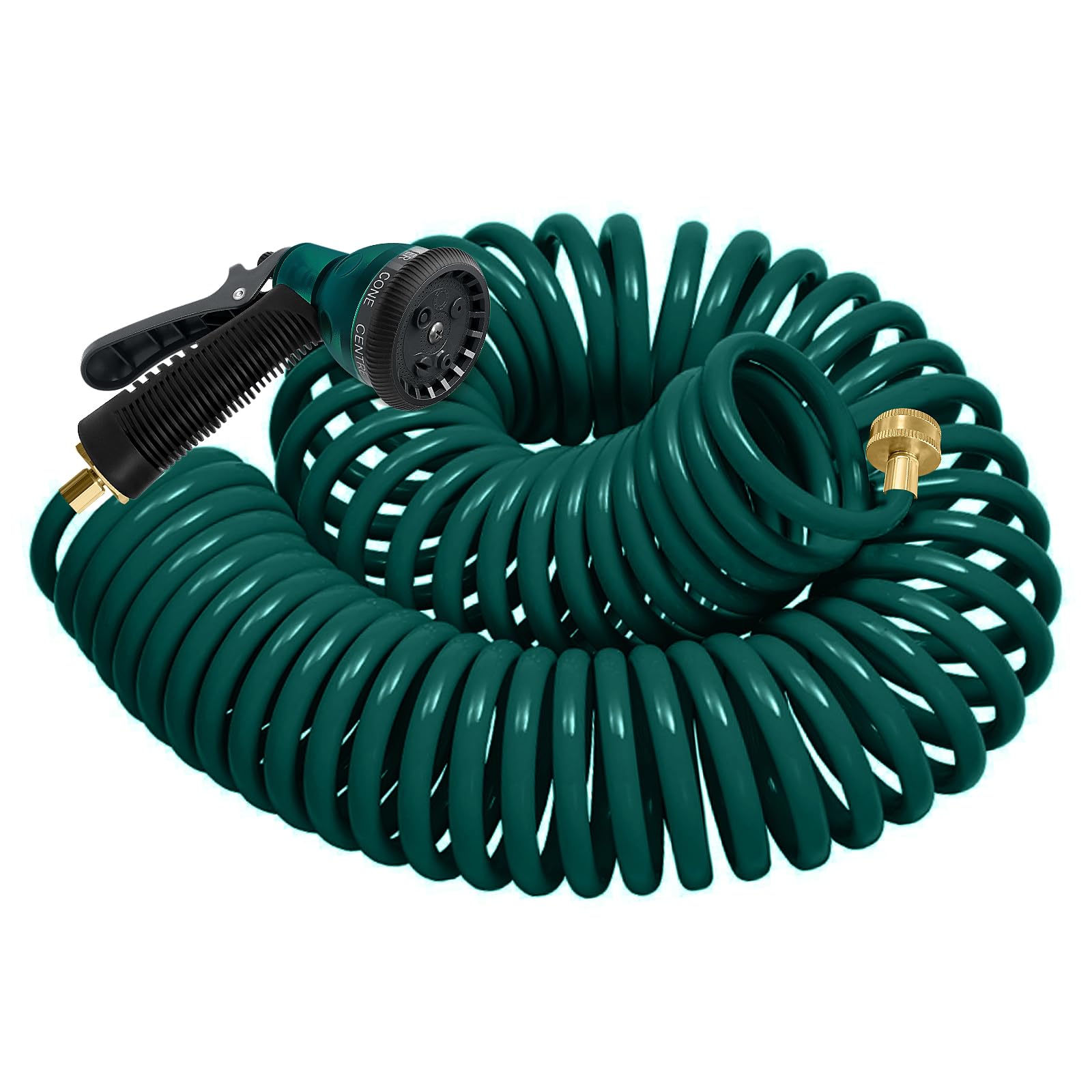 YESTAR coil hose 25ft neatly stored for space-saving gardens.