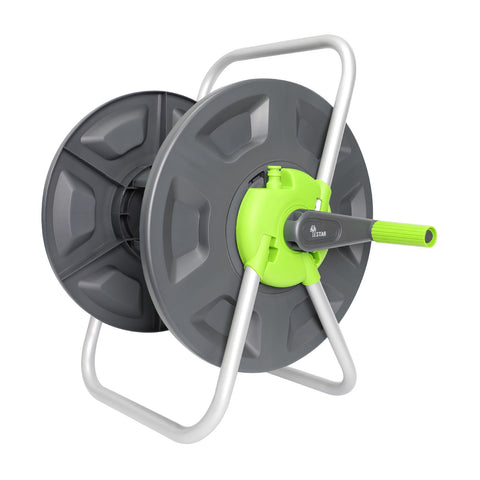 YESTAR garden hose reel cart holds 65–100 ft of 5/8 inch hose for tidy storage
