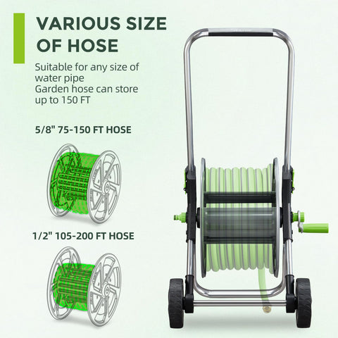 YESTAR Garden Hose Reel Cart quick connector enables fast hose switches.