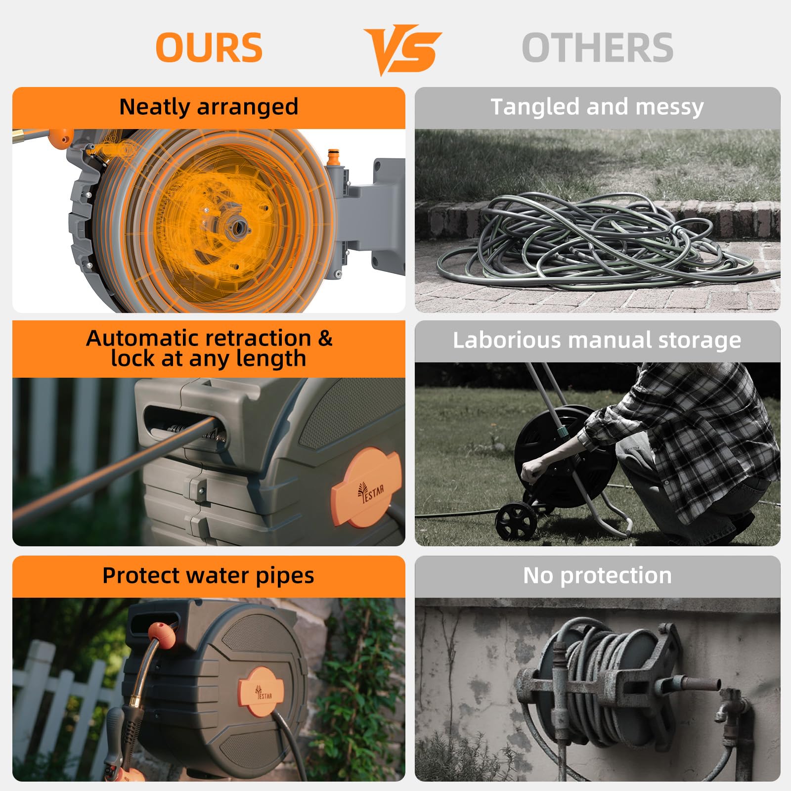 3-layer PVC reinforced hose on YESTAR reel boosts durability
