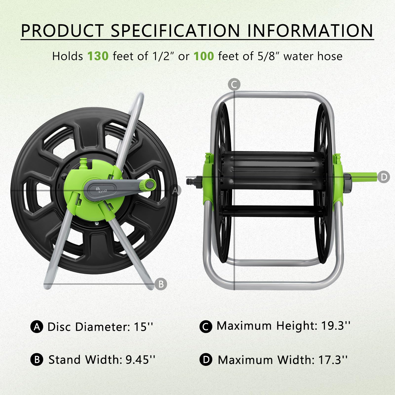 YESTAR hose reel cart in outdoor use for easy watering on the go.