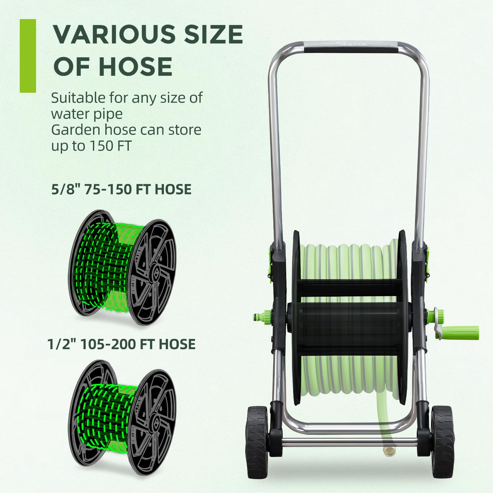Quick hose connector on YESTAR cart for fast setup and storage.