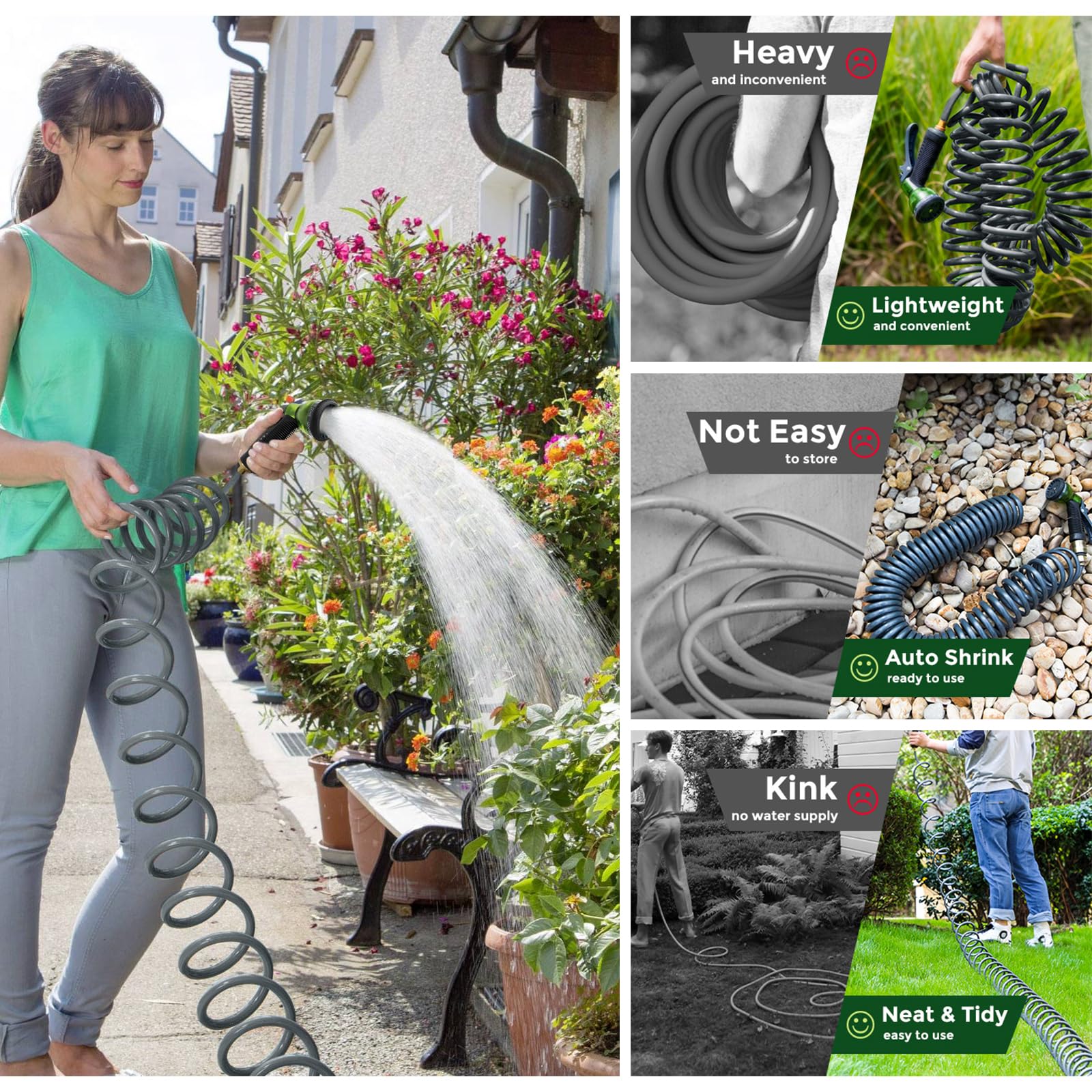 YESTAR lightweight and durable hose reduces fatigue during long watering tasks