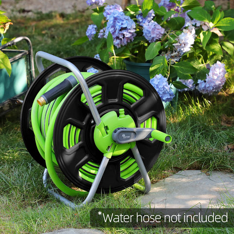 YESTAR metal hose reel cart highlighting compact design for tight spaces.