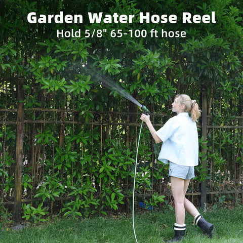 YESTAR wall-mounted hose reel cart saves space during watering tasks