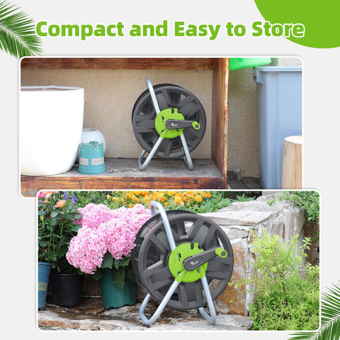 YESTAR Water Hose Reel Cart portable design supports garden irrigation and car washing.