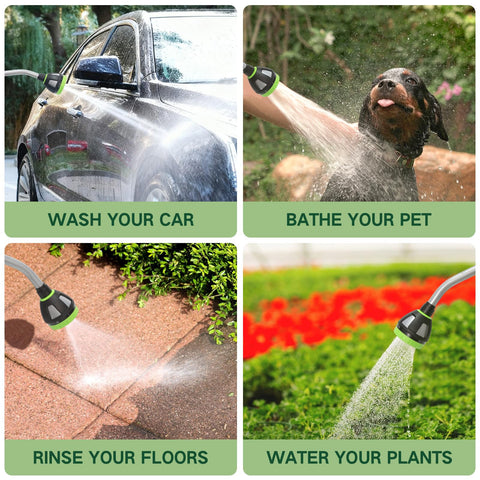 YESTAR gentle mist and shower settings protect delicate plants and baskets
