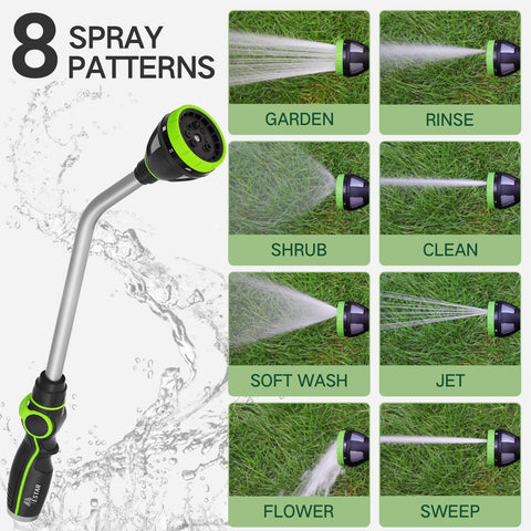 YESTAR watering wand with thumb flow control for easy one-handed operation.