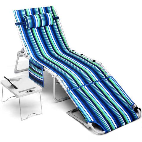 Yestomo 3-in-1 beach chair with face hole for comfortable sunbathing and reading.