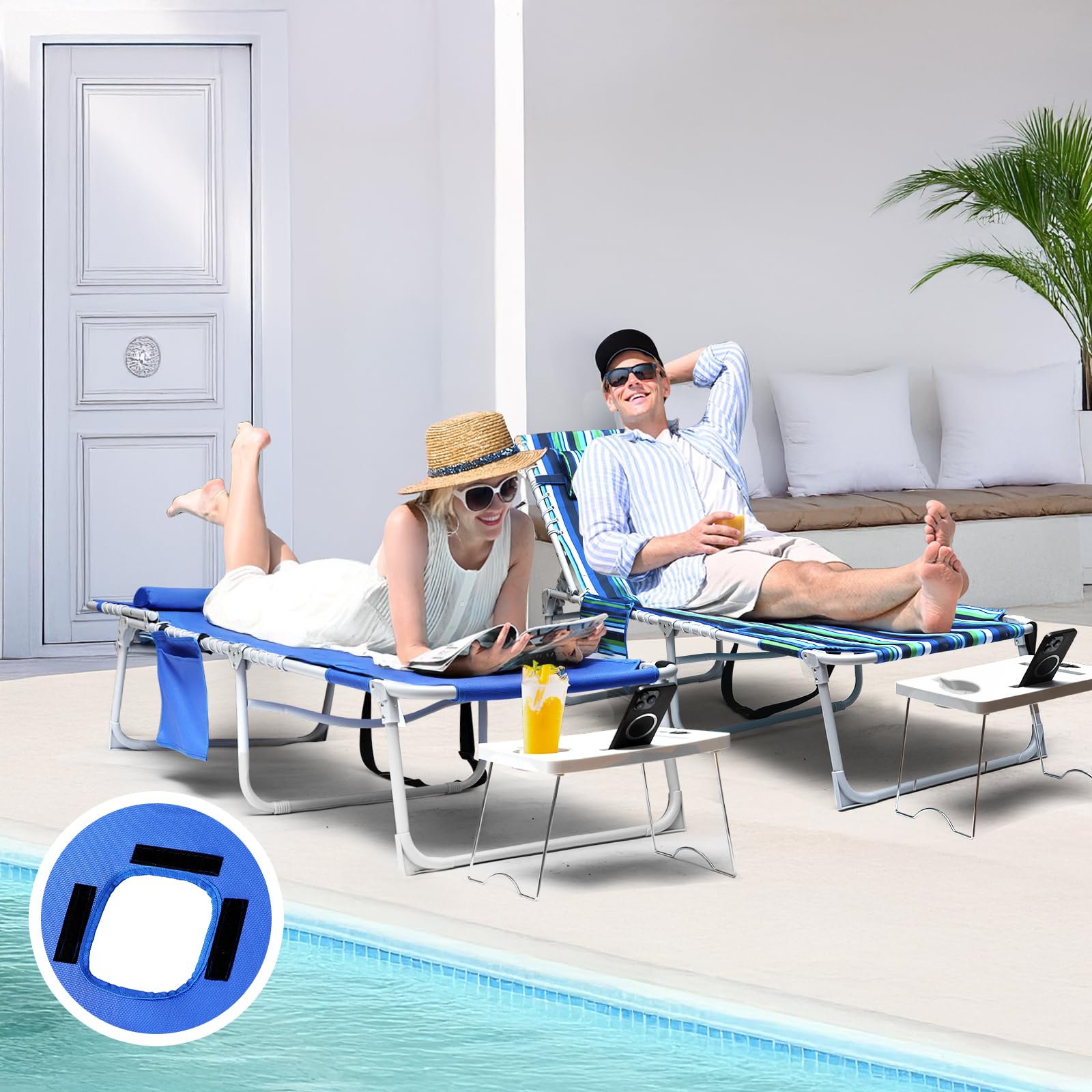 Yestomo 5-position recliner supports comfy reading or lounging outdoors.