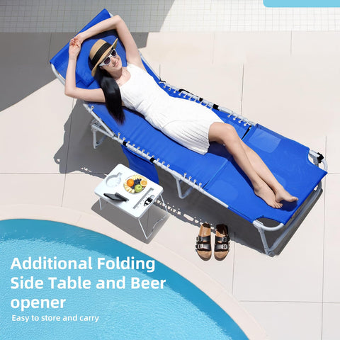 Yestomo tanning chair opens and closes quickly for portable use.