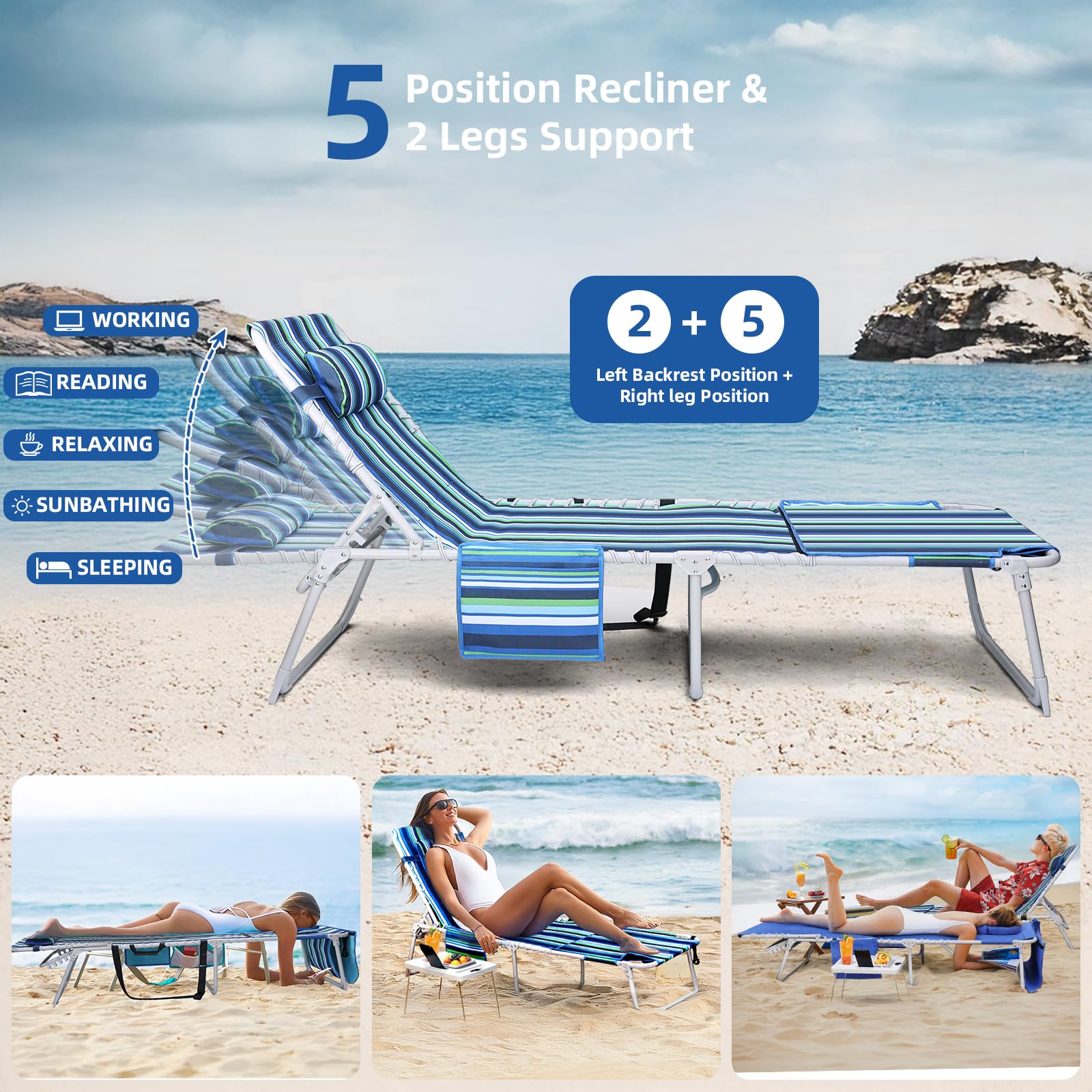 Yestomo heavy-duty steel frame supports up to 330 pounds for reliable outdoor seating.