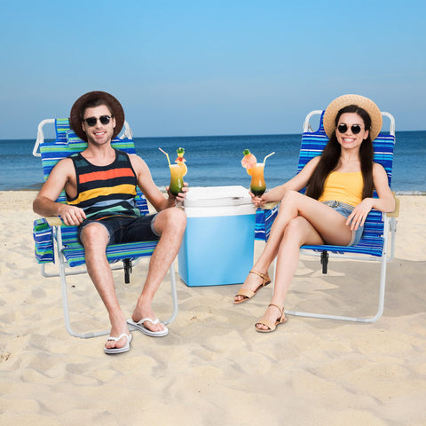 Yestomo ergonomic recline shows five positions for lounging in sun or shade