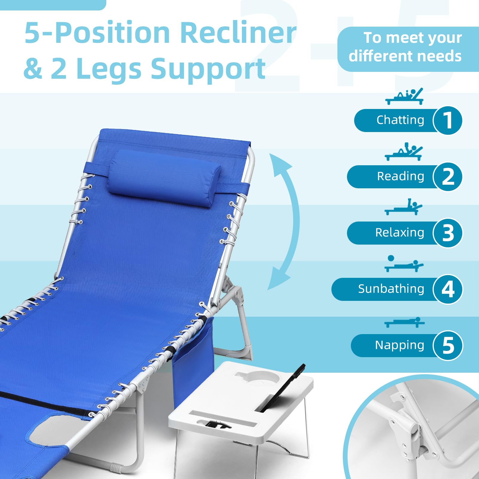 Yestomo breathable Teslin fabric provides cool, easy-care seating.
