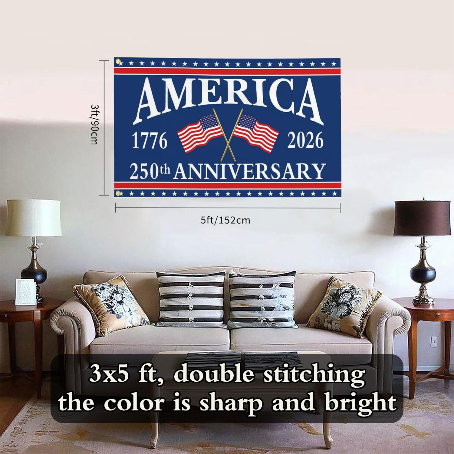 Yesuavt Durable polyester material for weather-resistant yard flag