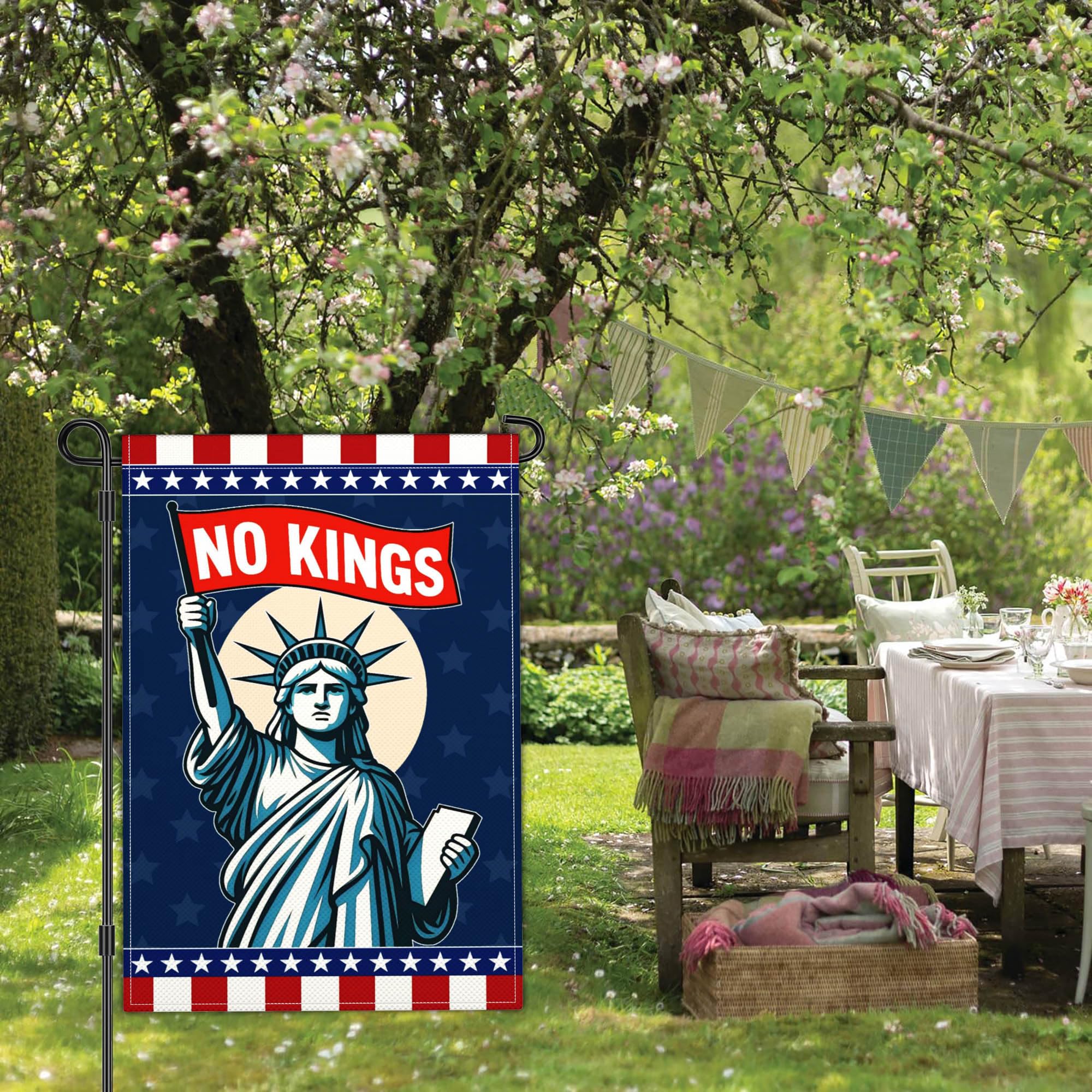 Yesuavt 12x18 inch size fits standard flag mounts.