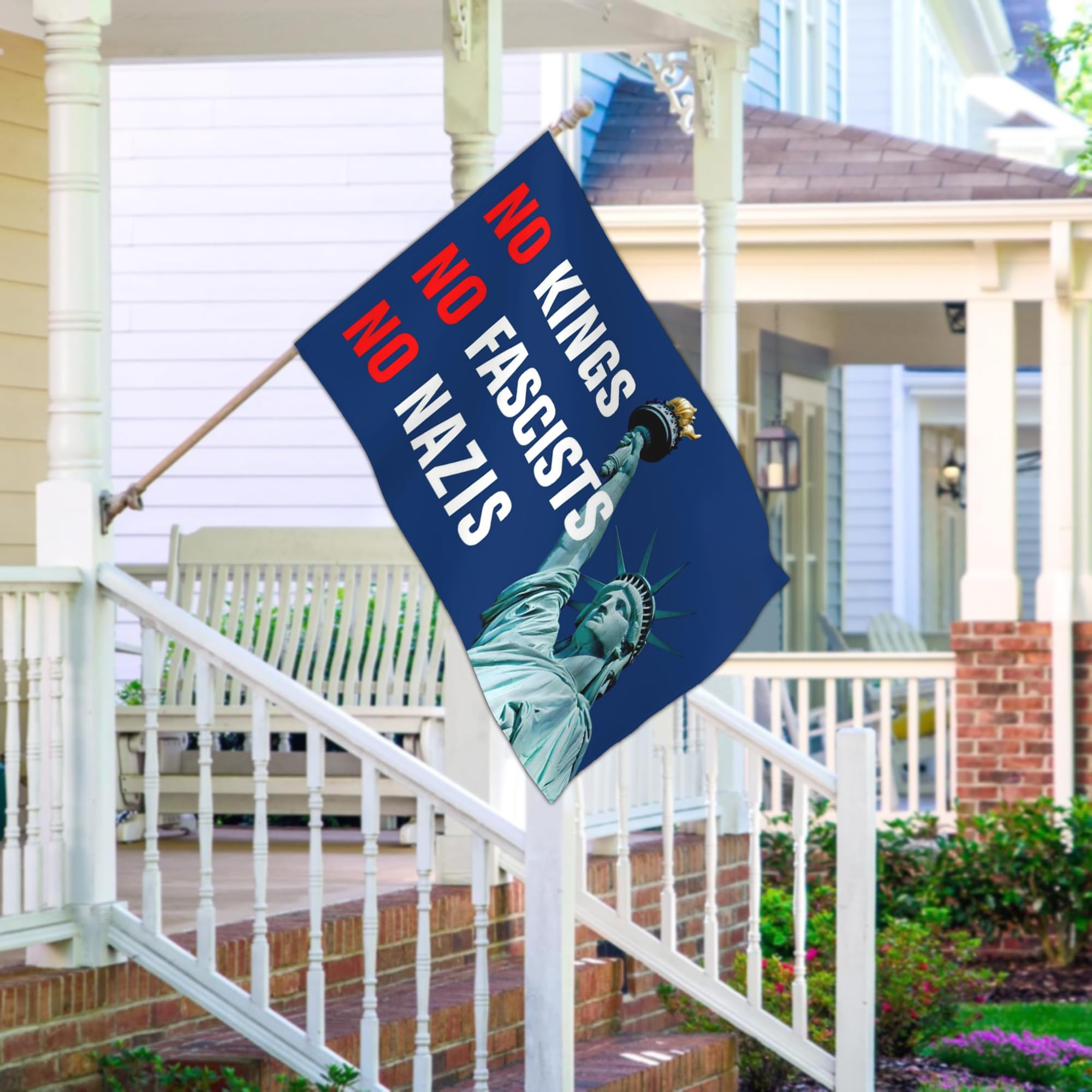 Yesuavt flag features double stitching and brass grommets for sturdy outdoor mounting.