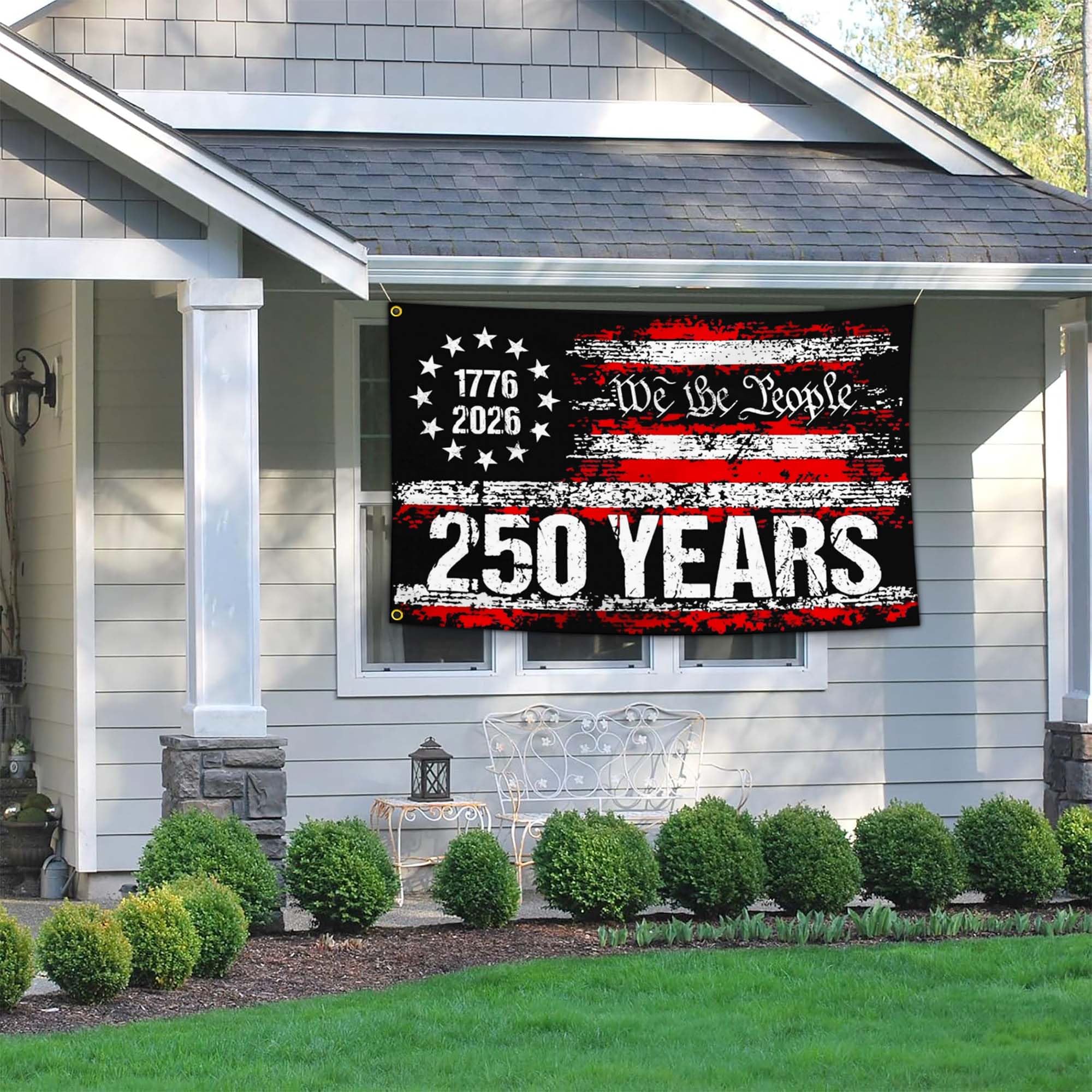 Yesuavt front door display flag creates festive patriotic mood