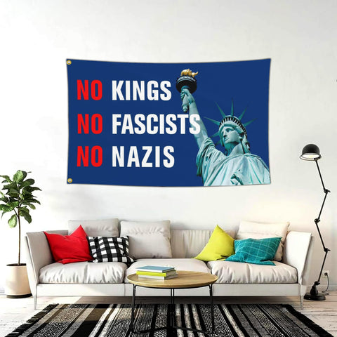 Yesuavt no kings flag 3x5 ft, readable side on one face for clear visibility.
