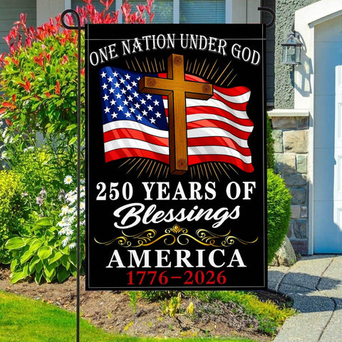 Yesuavt one nation under god flag for outdoor use ready