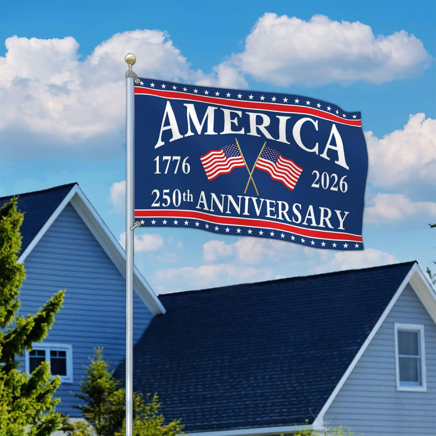 Yesuavt Patriotic yard flag with vivid colors for outdoor decor
