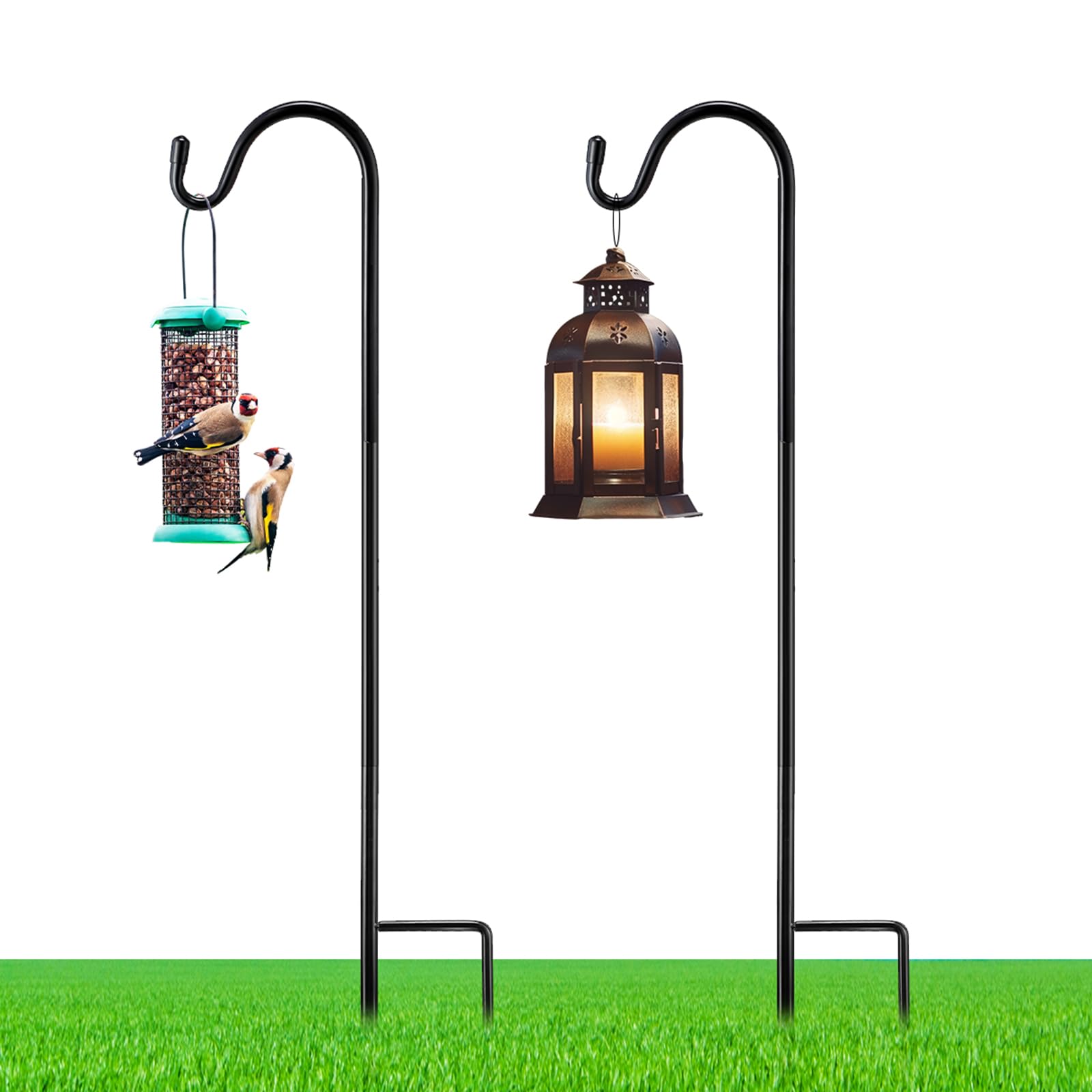 Yetene 2-pack 30-inch shepherd hook base for sturdy outdoor displays.