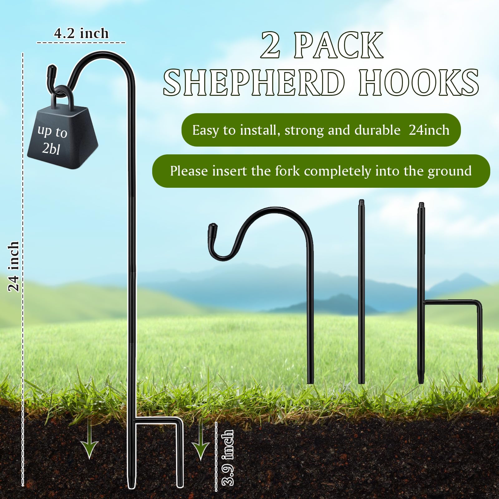 Yetene outdoor bird feeder pole 24inch for easy garden display.
