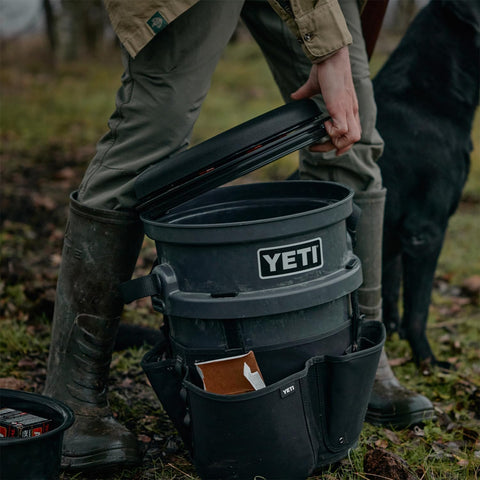 YETI LoadOut bucket 360-degree rotation enables flexible positioning.