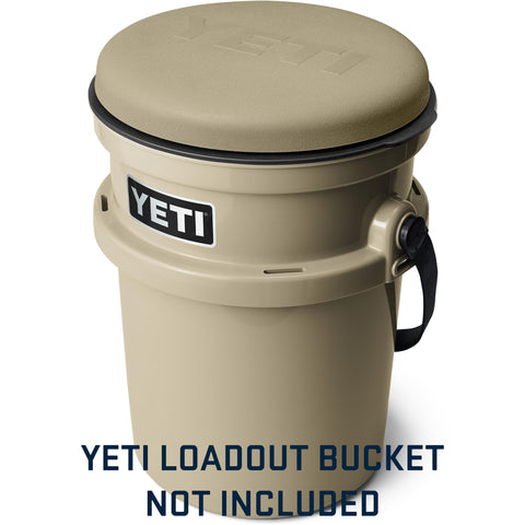 YETI LoadOut bucket weather seal protects stored gear from rain and dirt.