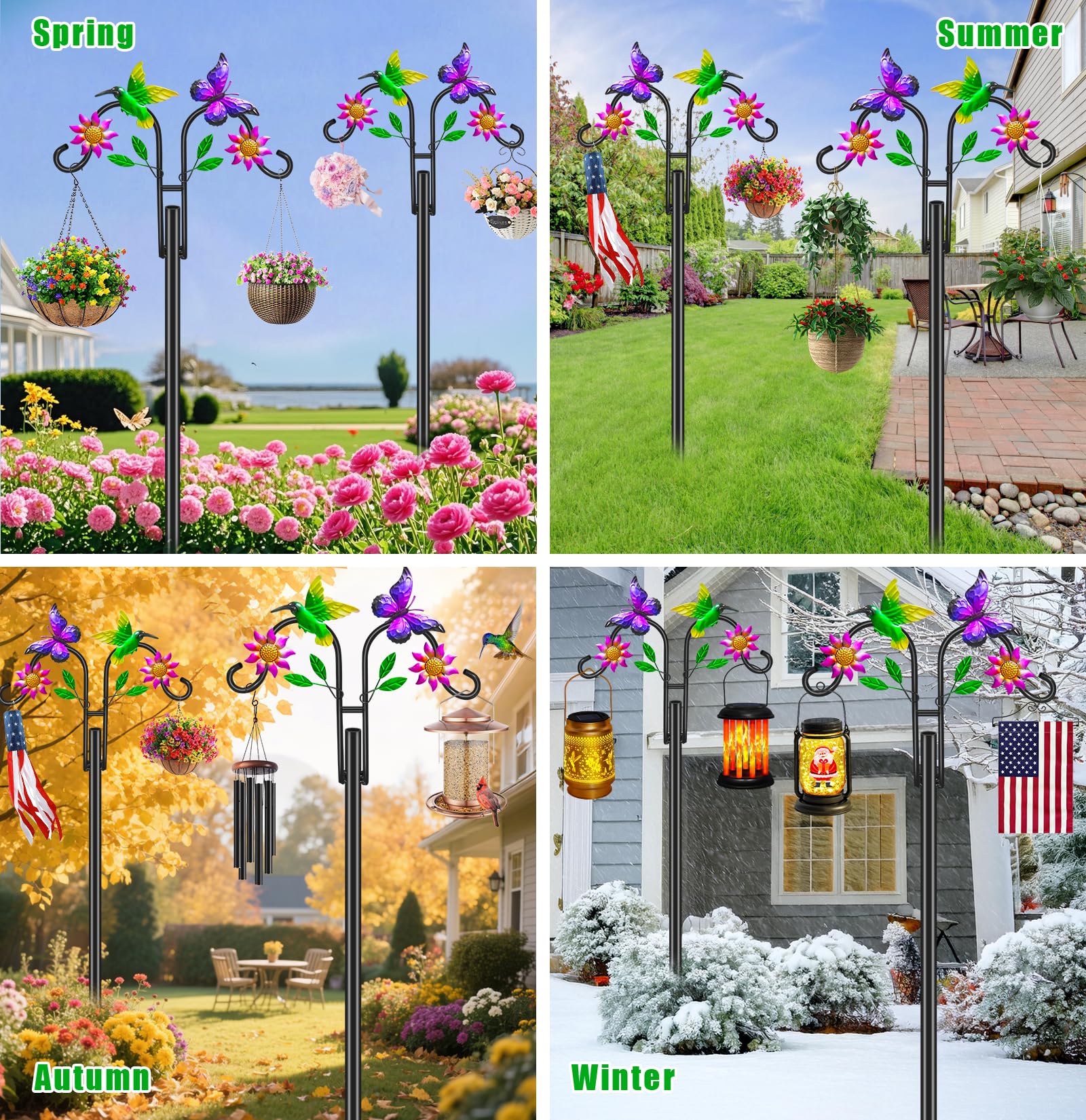 yeuago hook features butterfly and flower motifs to enhance garden aesthetics.