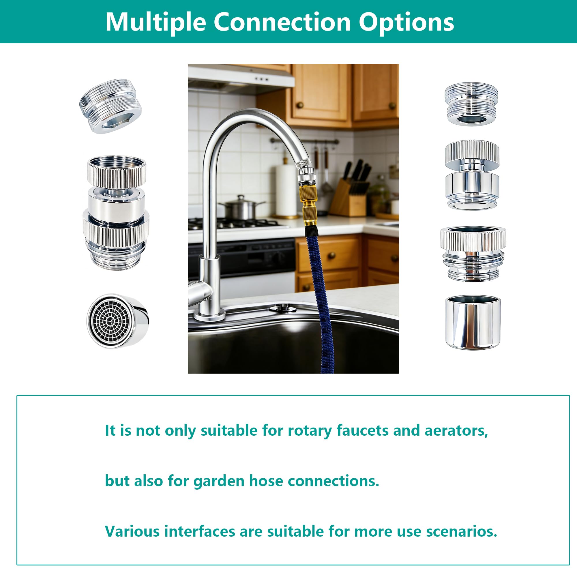 YeulYuuri adapter with M22 and M24 threads for flexible faucet-to-hose connections.
