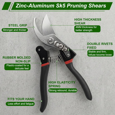 YEVEETTE durable chrome spring mechanism ensures quick reset after every prune.