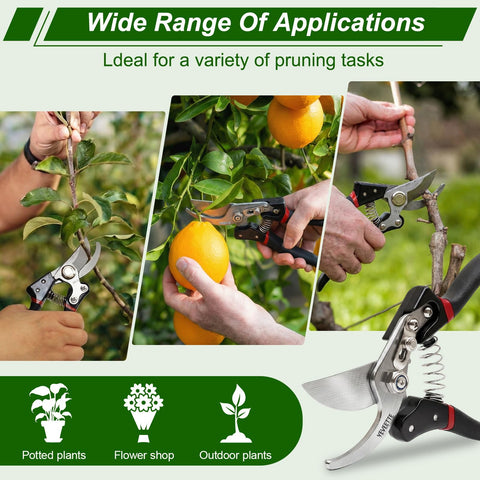 YEVEETTE wide-range garden clippers suited for flowers, shrubs, and roadside pruning.