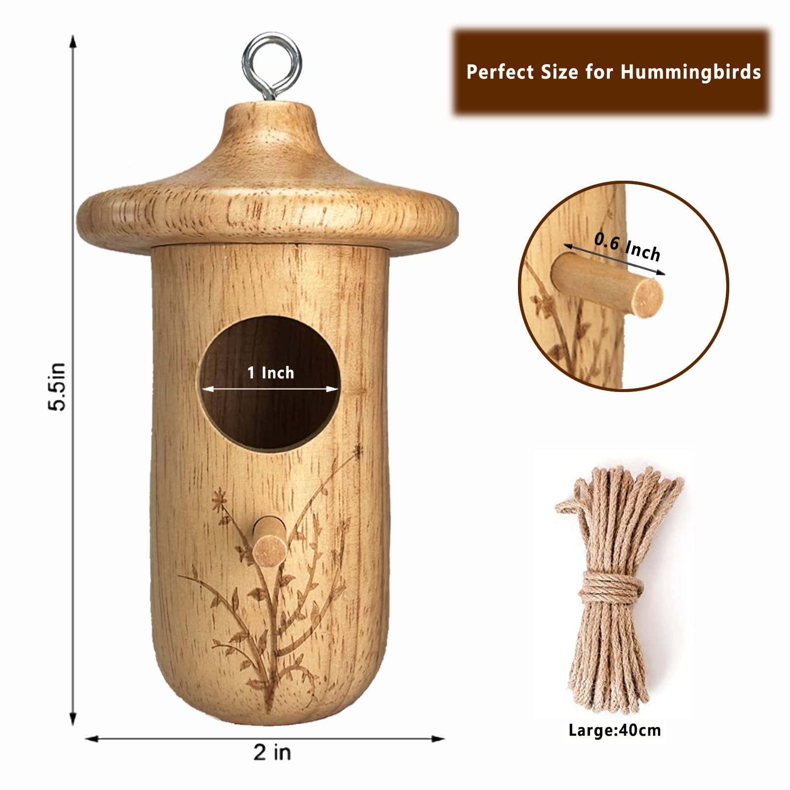 Yewacne durable waterproof hummingbird house supports year-round outdoor use.