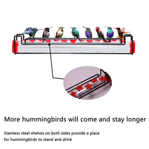 Yewacne hummingbird feeder with stand and perch for longer visits.
