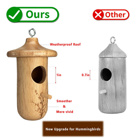 Yewacne reinforced roof hummingbird house for safer hanging in trees.