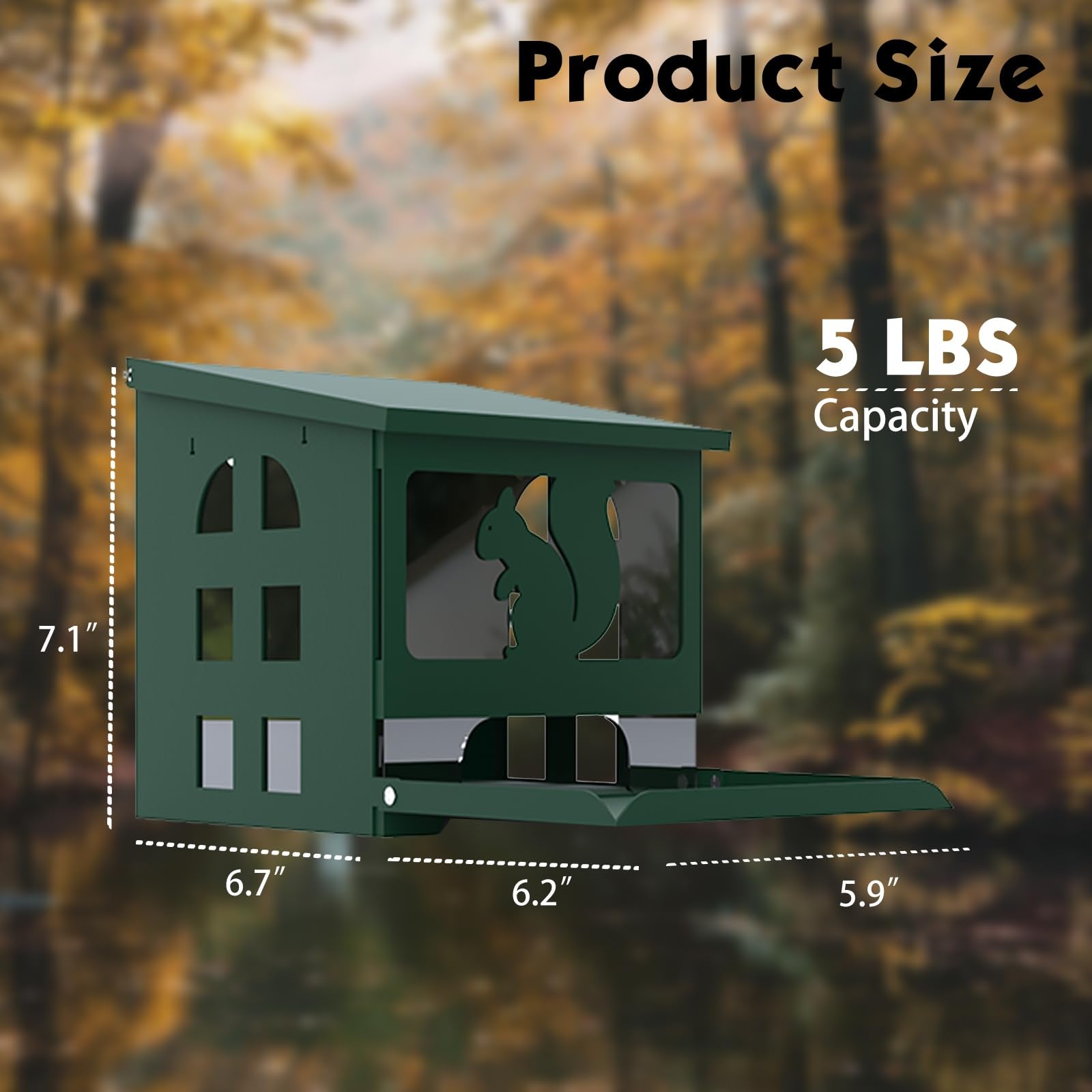 Yewacne Squirrel Feeder large-chamber provides easy, large-capacity feeding space for wildlife