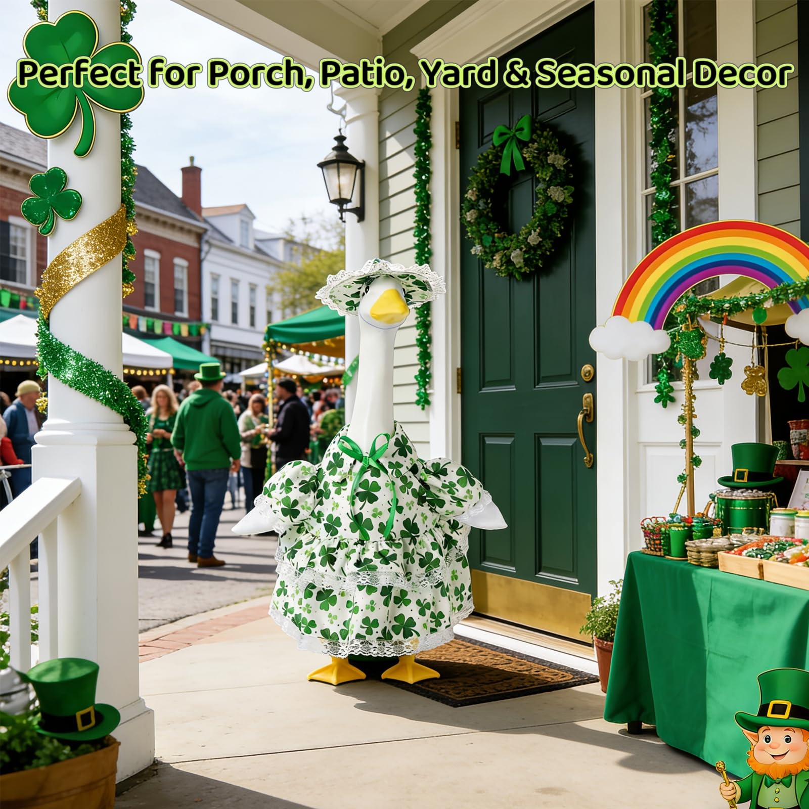 Yeweian garden porch goose decor suits spring celebrations.